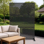 3-Panel Metal Outdoor Privacy Screen, Decorative Fence & Plant Support