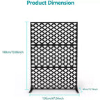 3-Panel Metal Outdoor Privacy Screen, Decorative Fence & Plant Support
