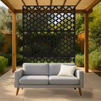 3-Panel Metal Outdoor Privacy Screen, Decorative Fence & Plant Support
