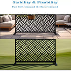 3-Panel Metal Outdoor Privacy Screen, Decorative Fence & Plant Support