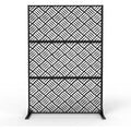 Acekool Metal Outdoor Privacy Screen, 3-Panel Decorative Fence & Plant Support for Patio Garden Balcony