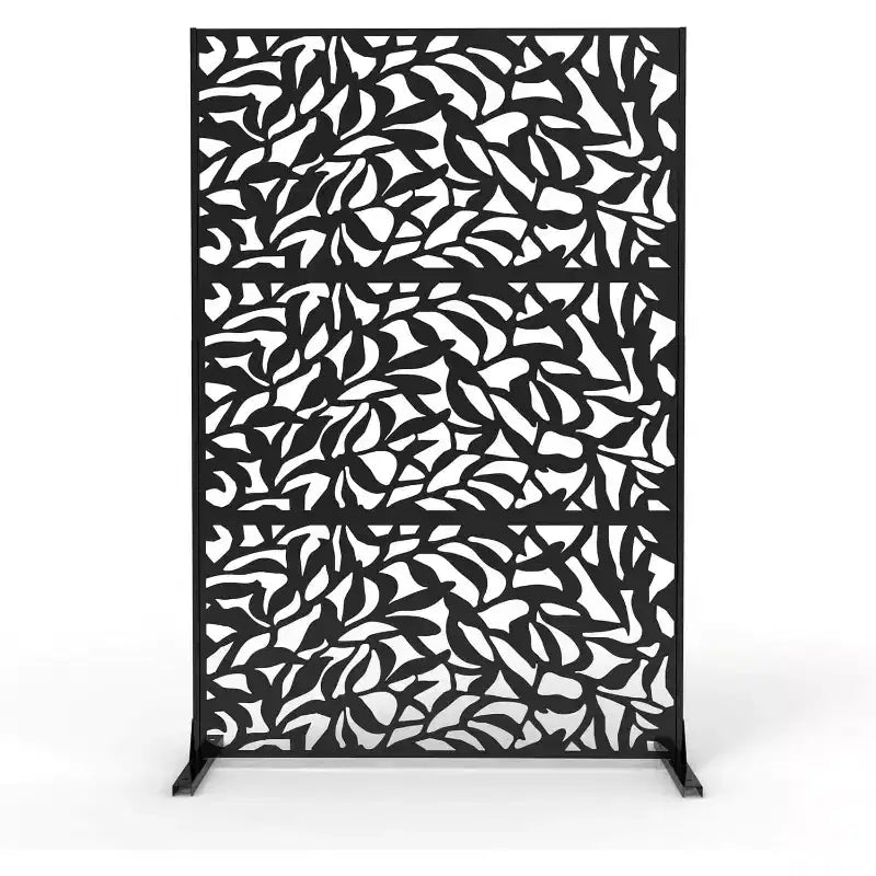 3-Panel Metal Outdoor Privacy Screen, Decorative Fence & Plant Support