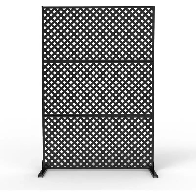 3-Panel Metal Outdoor Privacy Screen, Decorative Fence & Plant Support