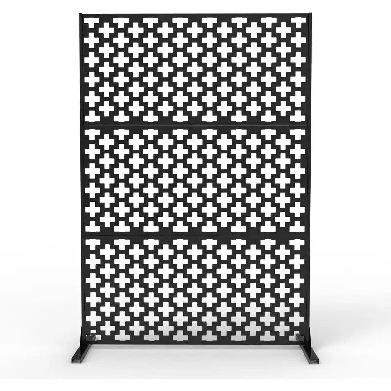 3-Panel Metal Outdoor Privacy Screen, Decorative Fence & Plant Support