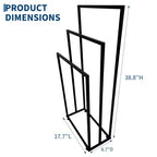Freestanding 3-Tier Towel Drying Rack with Storage Shelf, Black Steel