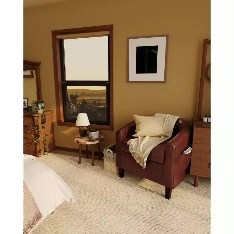 Set of 2 Faux Leather Accent Chairs, U-Shaped Backrest, Side Pocket