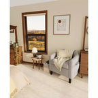 Set of 2 Faux Leather Accent Chairs, U-Shaped Backrest, Side Pocket