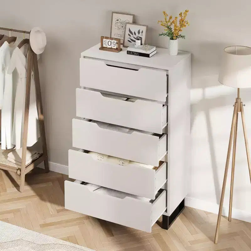 50.5-Inch Tall Dresser with 5 Deep Drawers for Bedroom or Hallway