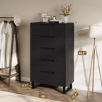 50.5-Inch Tall Dresser with 5 Deep Drawers for Bedroom or Hallway
