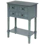 24-Inch Retro Narrow Console Table with 3 Drawers and Bottom Shelf