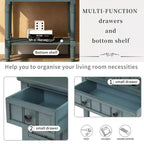 24-Inch Retro Narrow Console Table with 3 Drawers and Bottom Shelf