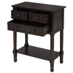 24-Inch Retro Narrow Console Table with 3 Drawers and Bottom Shelf