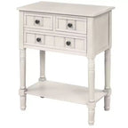 24-Inch Retro Narrow Console Table with 3 Drawers and Bottom Shelf