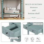 24-Inch Retro Narrow Console Table with 3 Drawers and Bottom Shelf