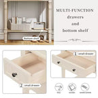 24-Inch Retro Narrow Console Table with 3 Drawers and Bottom Shelf