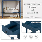 24-Inch Retro Narrow Console Table with 3 Drawers and Bottom Shelf