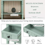 24-Inch Retro Narrow Console Table with 3 Drawers and Bottom Shelf