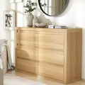 Modern 6 Drawers Dresser for Bedroom, Wide Wood Chests of Drawers w/Thickened Tabletop Design, Mid Century Modern Dresser w/Natural Texture