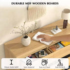 Modern 6 Drawers Dresser for Bedroom, Wide Wood Chests of Drawers w/Thickened Tabletop Design, Mid Century Modern Dresser w/Natural Texture