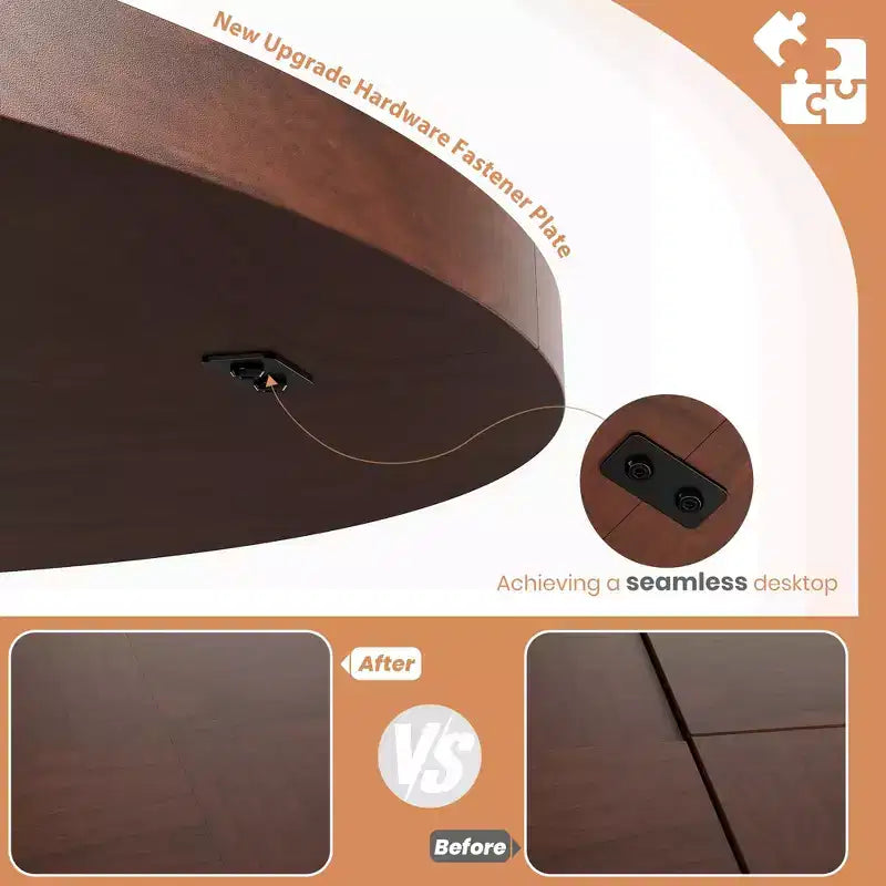 47 Round Dining Table for 4-6,Space-Saving Pedestal Base for Kitchen, Living Room & Apartment