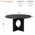47 Round Dining Table for 4-6,Space-Saving Pedestal Base for Kitchen, Living Room & Apartment
