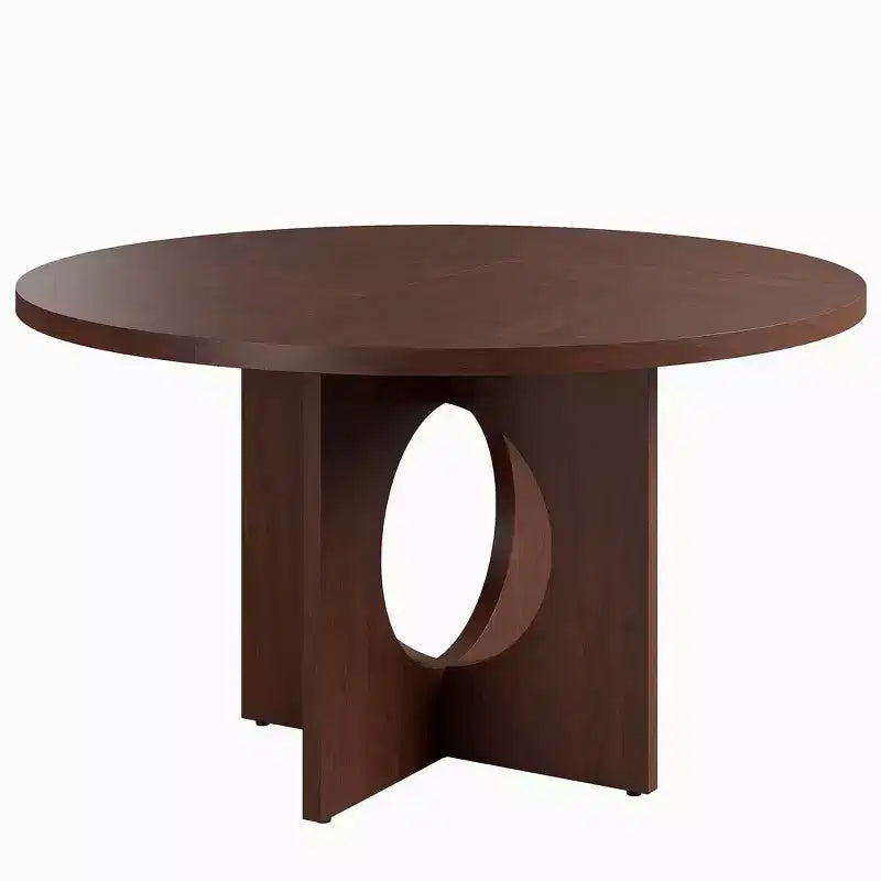 47 Round Dining Table for 4-6,Space-Saving Pedestal Base for Kitchen, Living Room & Apartment