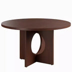 47 Round Dining Table for 4-6,Space-Saving Pedestal Base for Kitchen, Living Room & Apartment