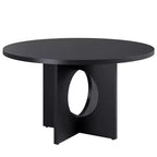 47 Round Dining Table for 4-6,Space-Saving Pedestal Base for Kitchen, Living Room & Apartment