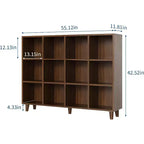 Open Cube Bookcase with Anti-Tip Kit, 6, 9, or 12 Cubes, Dark Tone Wood