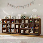 Open Cube Bookcase with Anti-Tip Kit, 6, 9, or 12 Cubes, Dark Tone Wood