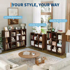 Open Cube Bookcase with Anti-Tip Kit, 6, 9, or 12 Cubes, Dark Tone Wood