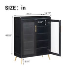 5-Tier Shoe Storage Cabinet. Glass Door Rack w/ Adjustable Shelves for Entryway Bedroom