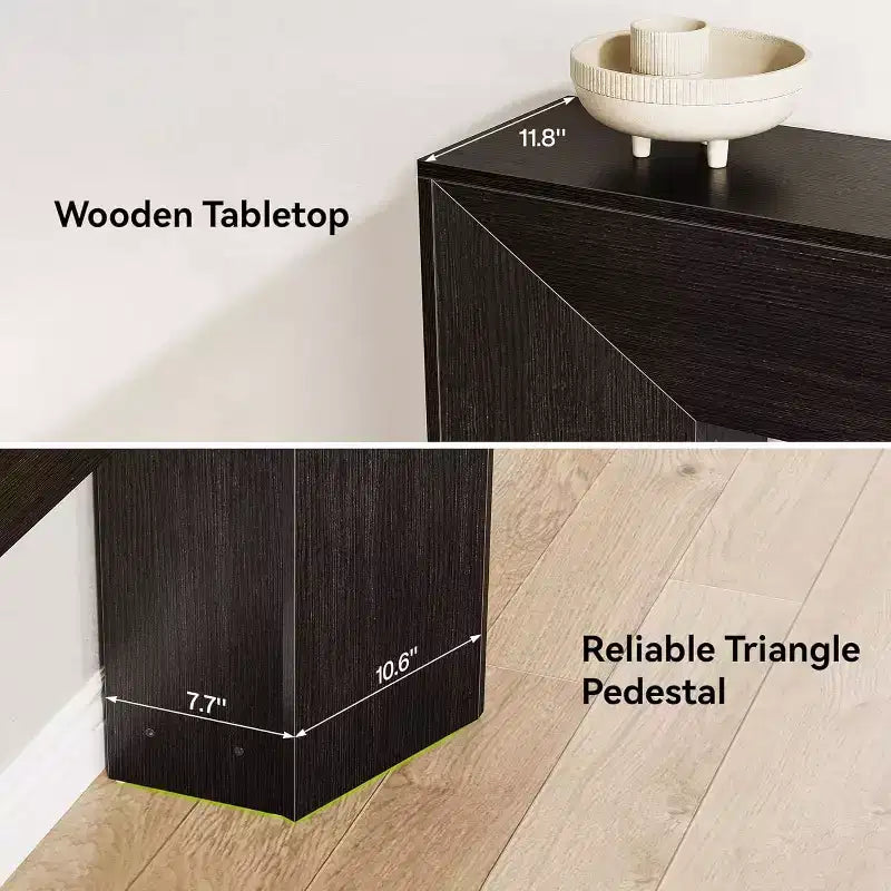 63-Inch Black Console Table for Entryway, Modern Farmhouse Sofa Table