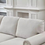 5-Seat Sectional Sofa Set with Under-Seat Storage and Silver Nail Accents, Beige