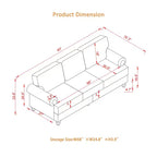 5-Seat Sectional Sofa Set with Under-Seat Storage and Silver Nail Accents, Beige