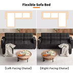 84-Inch L-Shaped Sectional Sleeper Sofa with Pull-Out Bed, Storage, and USB Charging