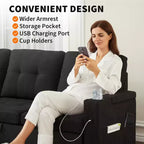 84-Inch L-Shaped Sectional Sleeper Sofa with Pull-Out Bed, Storage, and USB Charging