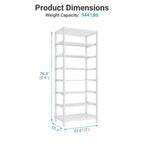 VIPEK S1 Shoe Rack, 8-tier Metal Durable Shoe Shelf Heavy-duty Shoe Organizer for Entryway/Bedroom/Closet, White