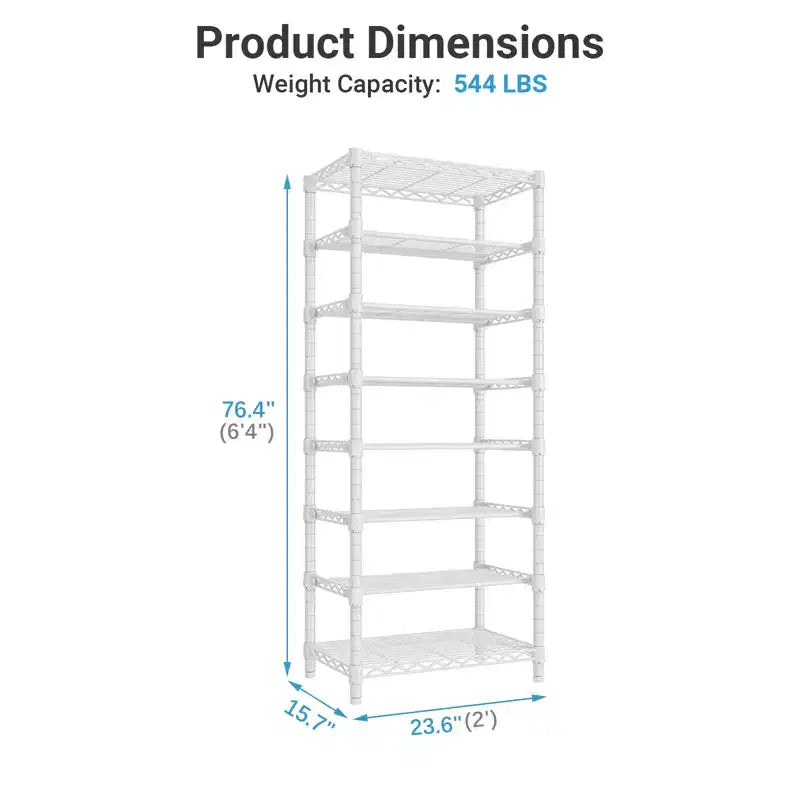 VIPEK S1 Shoe Rack, 8-tier Metal Durable Shoe Shelf Heavy-duty Shoe Organizer for Entryway/Bedroom/Closet, White