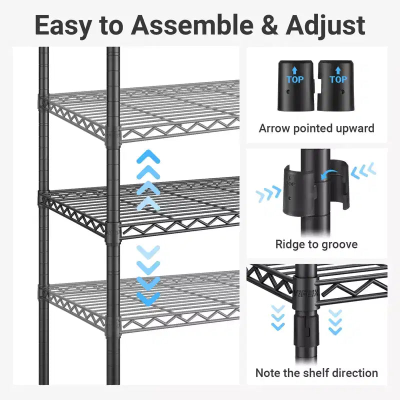 VIPEK S1 Shoe Rack, 8-tier Metal Durable Shoe Shelf Heavy-duty Shoe Organizer for Entryway/Bedroom/Closet, White