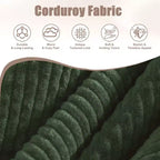 48 Corduroy Loveseat Sofa, 2 Seater Upholstered Sofa Couch with Side Storage Pocket, Deep Seat Small Sofa for Living Room Bedroom Apartment