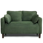 48 Corduroy Loveseat Sofa, 2 Seater Upholstered Sofa Couch with Side Storage Pocket, Deep Seat Small Sofa for Living Room Bedroom Apartment
