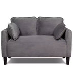 48 Corduroy Loveseat Sofa, 2 Seater Upholstered Sofa Couch with Side Storage Pocket, Deep Seat Small Sofa for Living Room Bedroom Apartment