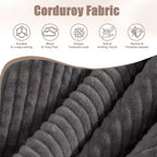 48 Corduroy Loveseat Sofa, 2 Seater Upholstered Sofa Couch with Side Storage Pocket, Deep Seat Small Sofa for Living Room Bedroom Apartment