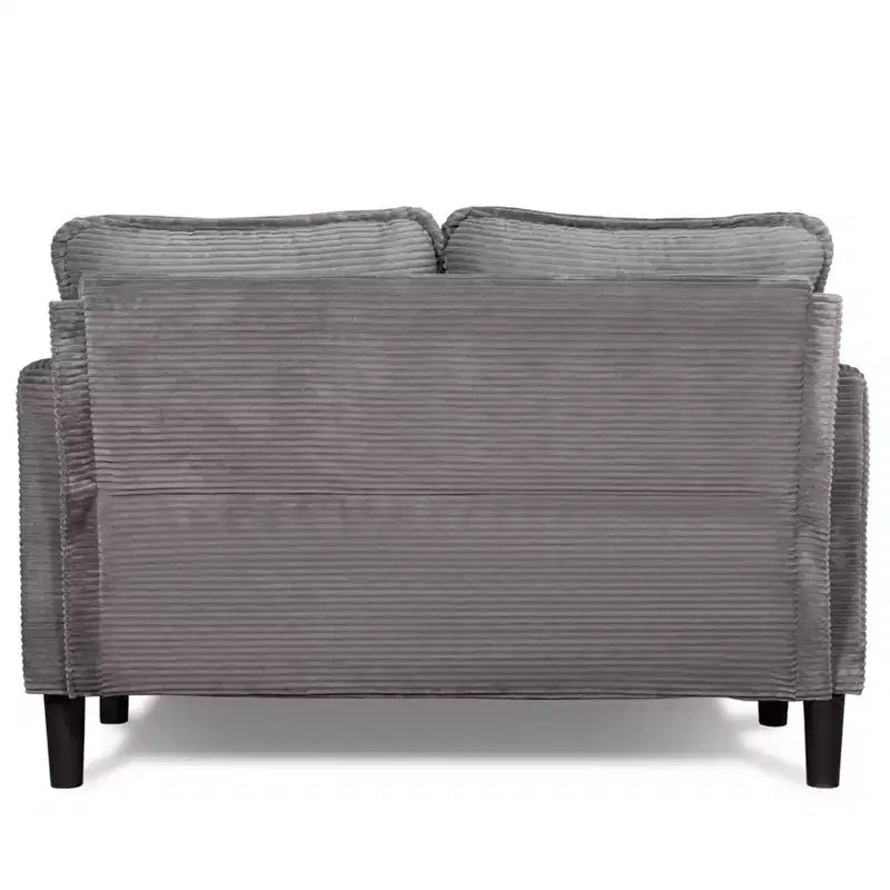 48 Corduroy Loveseat Sofa, 2 Seater Upholstered Sofa Couch with Side Storage Pocket, Deep Seat Small Sofa for Living Room Bedroom Apartment