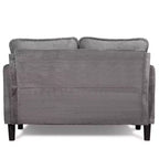 48 Corduroy Loveseat Sofa, 2 Seater Upholstered Sofa Couch with Side Storage Pocket, Deep Seat Small Sofa for Living Room Bedroom Apartment