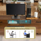 55-Inch Executive Home Office Desk with Storage and Charging Station