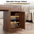 55-Inch Executive Home Office Desk with Storage and Charging Station