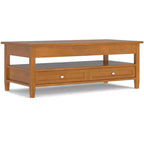 Norfolk SOLID WOOD 48 inch Wide Rectangle Transitional Lift Top Coffee Table