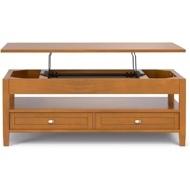 Norfolk SOLID WOOD 48 inch Wide Rectangle Transitional Lift Top Coffee Table
